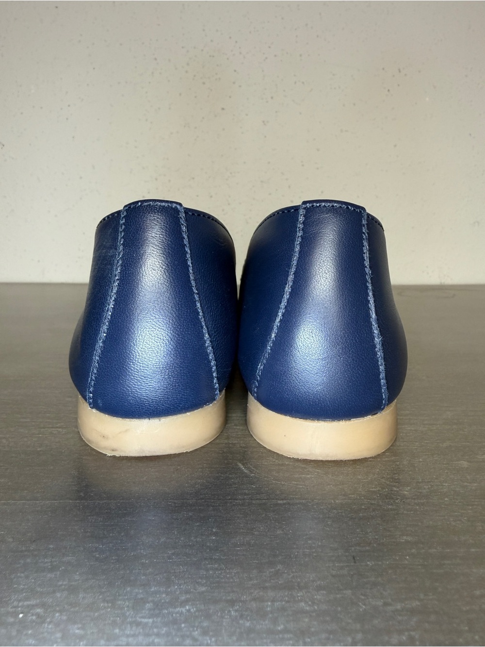 Paul Green Navy Leather Penny Loafers - Picture 8 of 11